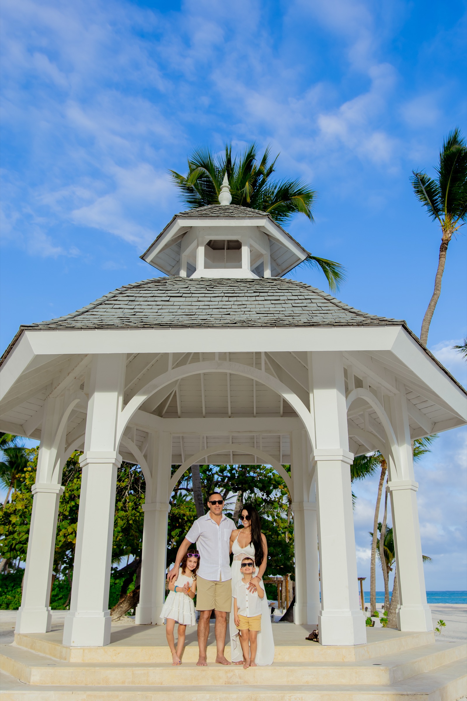 Cap Cana resort structure and palms